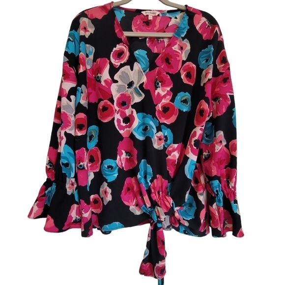 Juicy Couture Large Floral Artsy Long Sleeve Blouse - Picture 1 of 7